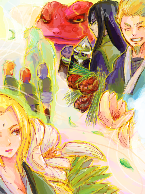 fukasaku-narutogamabuntajiraiya-narutokonan-narutonagato-narutoorochimaru-narutosarutobi-hiruzenshima-narutotsunade-narutoyahiko-naruto