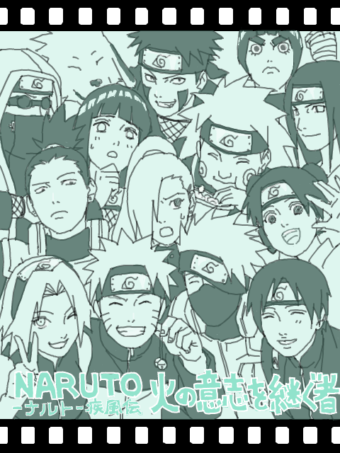 aburame shino,akamaru (naruto),akimichi chouji,haruno sakura,hatake kakashi,hyuuga hinata,hyuuga neji,inuzuka kiba,nara shikamaru,rock lee,sai,tenten (naruto),uzumaki naruto,yamanaka ino