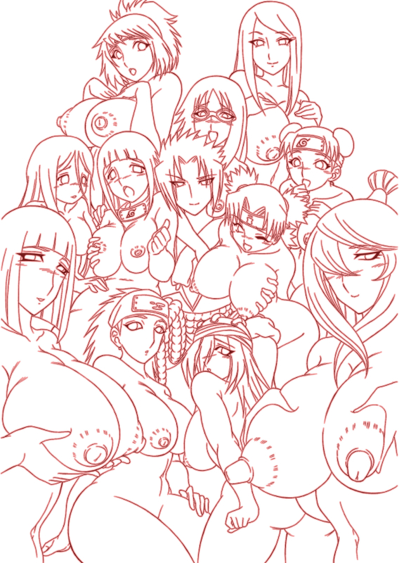 hyuuga hanabi,hyuuga hinata,karin (naruto),karui (naruto),mitarashi anko,samui,tayuya (naruto),temari (naruto),tenten (naruto),terumi mei,uchiha sasuke,uzumaki kushina