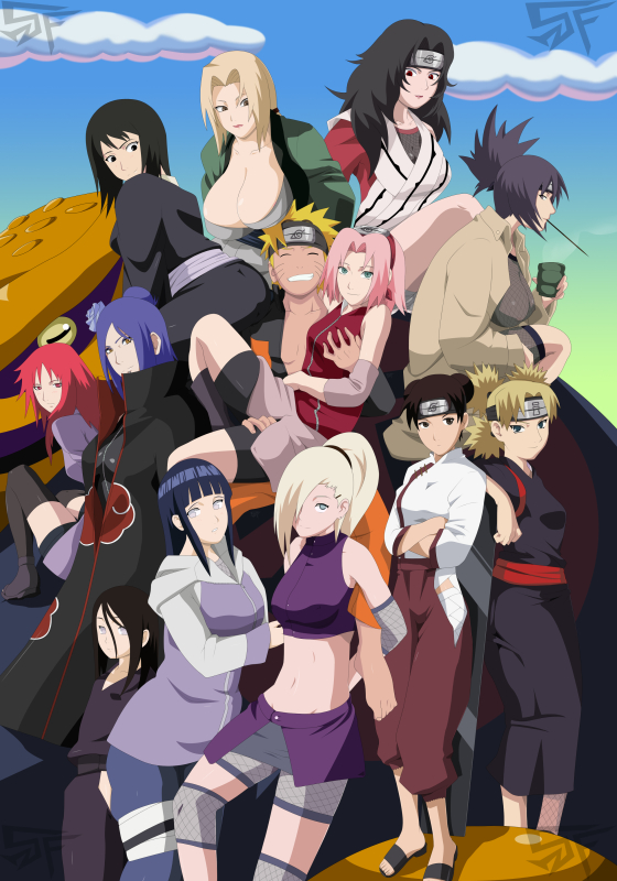 haruno sakura,hyuuga hanabi,hyuuga hinata,karin (naruto),konan (naruto),mitarashi anko,shizune (naruto),temari (naruto),tenten (naruto),tsunade (naruto),uzumaki naruto,yamanaka ino,yuuhi kurenai