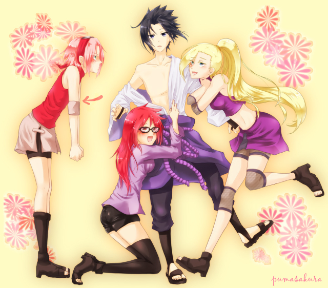 haruno sakura,karin (naruto),uchiha sasuke,yamanaka ino