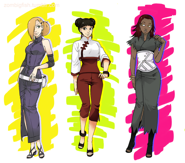 karui (naruto),tenten (naruto),yamanaka ino