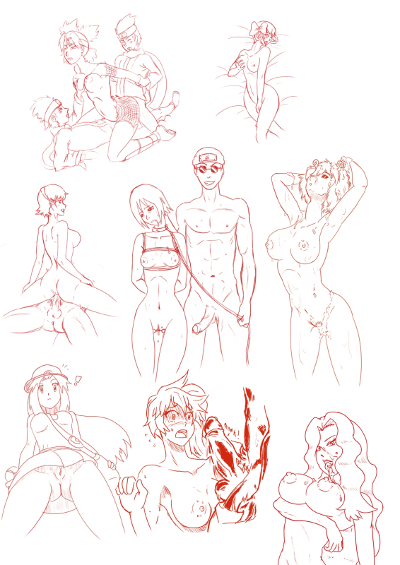 ayukawa tenri,ebisu (naruto),green (pokemon),itsuka kendou,karen (pokemon),leaf (pokemon),matsuri (naruto),mina ashido,sarutobi konohamaru,temari,tetsutetsu tetsutetsu