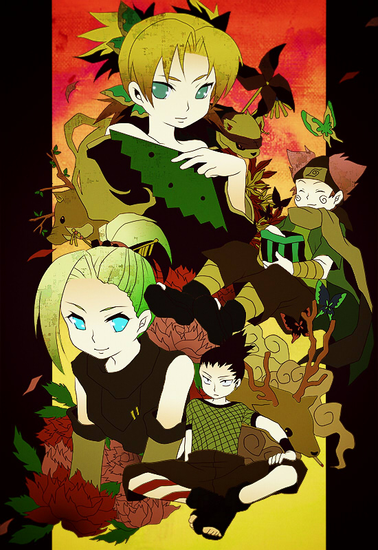 akimichi chouji,nara shikamaru,temari (naruto),yamanaka ino