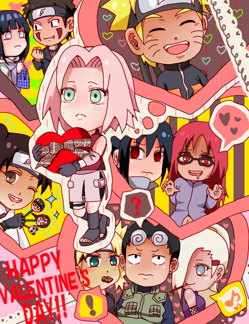 haruno sakura,hyuuga hinata,hyuuga neji,inuzuka kiba,karin (naruto),nara shikamaru,rock lee,temari (naruto),tenten (naruto),uchiha sasuke,uzumaki naruto,yamanaka ino