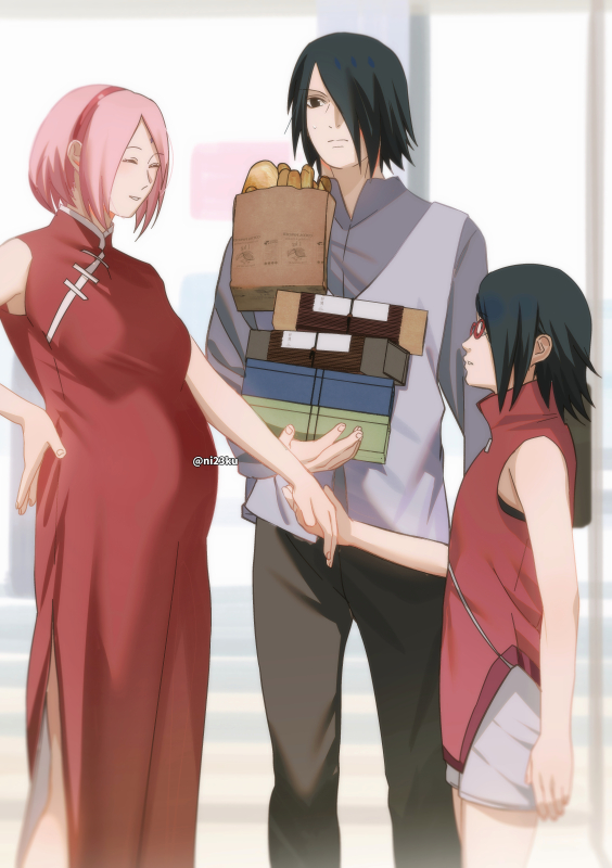 haruno sakura,uchiha sarada,uchiha sasuke