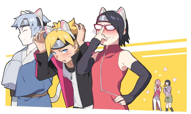 haruno sakura,hyuuga hinata,mitsuki (naruto),uchiha sarada,uzumaki boruto
