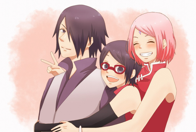 haruno sakura,uchiha sarada,uchiha sasuke