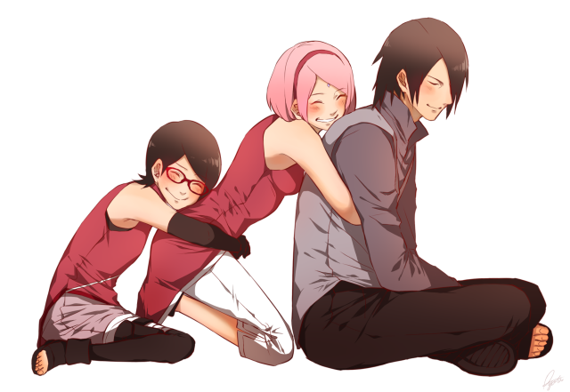 haruno sakura,uchiha sarada,uchiha sasuke
