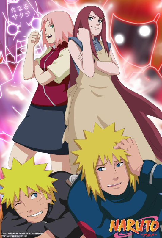 haruno sakura,namikaze minato,uzumaki kushina,uzumaki naruto