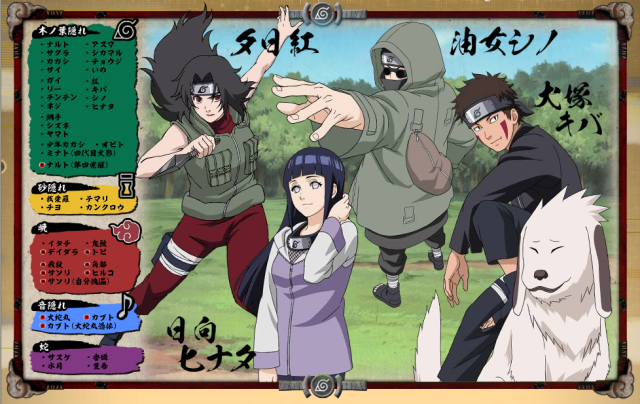 aburame shino,akamaru (naruto),hyuuga hinata,inuzuka kiba,yuuhi kurenai