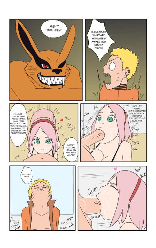 kurama,sakura haruno,uzumaki naruto