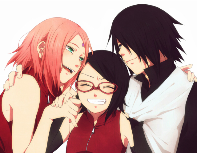 haruno sakura,uchiha sarada,uchiha sasuke