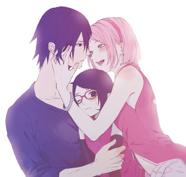 haruno sakura,uchiha sarada,uchiha sasuke